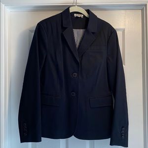 LL Bean navy blue cotton blazer size 8
